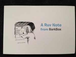 ruv note barkbox august 2014